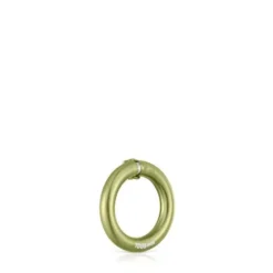 Argola pequena em prata em cor verde Hold