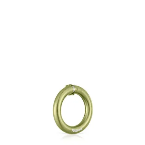 Argola pequena em prata em cor verde Hold