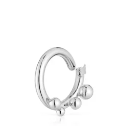 Argola pequena em prata e detalhes Hold