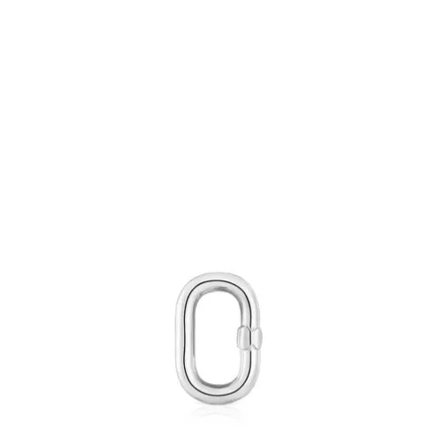 Argola pequena em prata Hold Oval