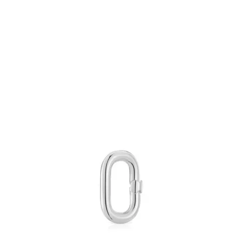 Argola pequena em prata Hold Oval