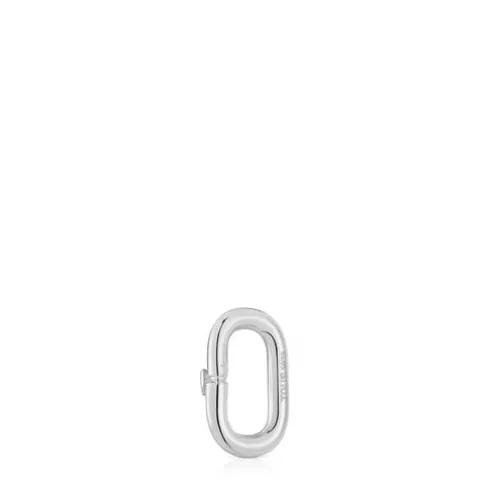 Argola pequena em prata Hold Oval