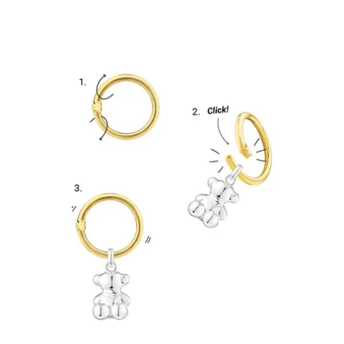 Argola pequena Hold urso em Ouro