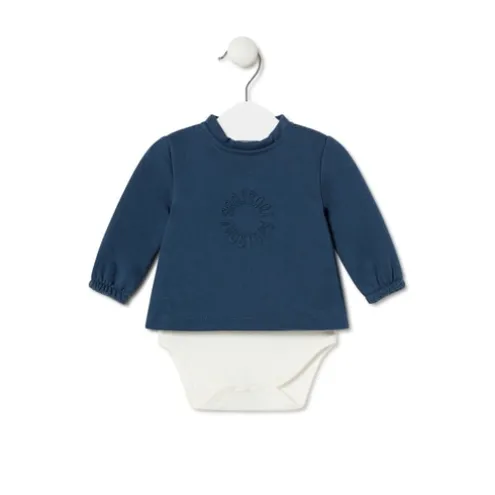 Body com jersey de bebé Trend azul marinho