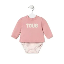 Body de bebé com camisola Classic cor-de-rosa
