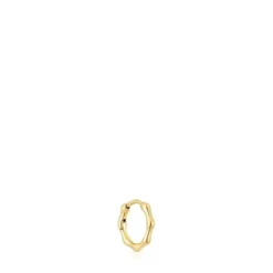 Brinco argola individual em ouro com detalhes Basics