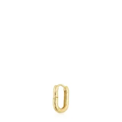 Brinco argola individual em ouro com textura Basics