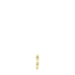 Brinco argola pequena com bolas em ouro e diamantes Les Classiques