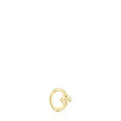 Brinco argola pequena cruz em ouro e diamantes Les Classiques