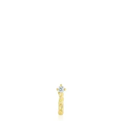 Brinco argola Twisted em ouro e diamante