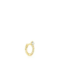 Brinco argola Twisted em ouro e diamante