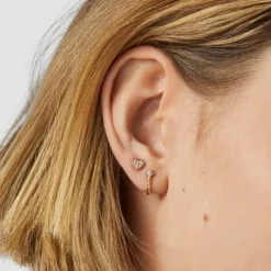 Brinco argola Twisted em ouro e diamante