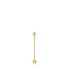 Brinco comprido individual banhado a ouro de 18 K sobre prata TOUS Grain