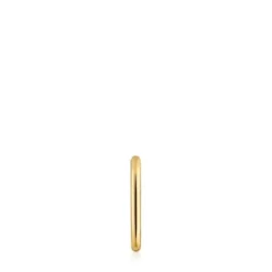Brinco individual de argola oval banhado a ouro 18 K sobre prata 17 mm Basics