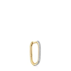 Brinco individual de argola bicolor millgrain Basics