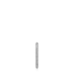 Brinco individual de argola bicolor millgrain Basics