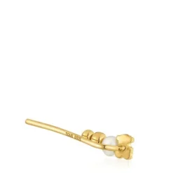 Brinco trepador banhado a ouro de 18 K sobre prata e pérola cultivada TOUS Grain