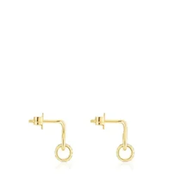 Brincos argola Bent em ouro com diamantes