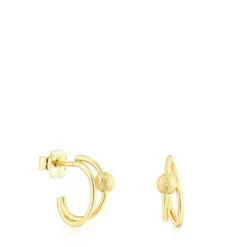 Brincos argola dupla em ouro Sylvan