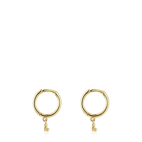 Brincos argola em ouro e motivo de urso Bold Bear