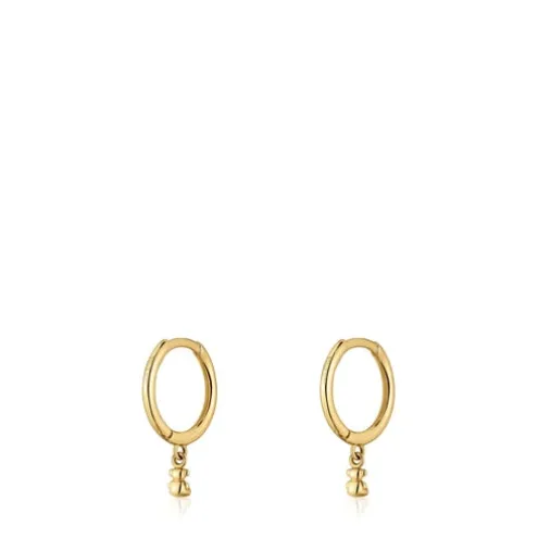 Brincos argola em ouro e motivo de urso Bold Bear