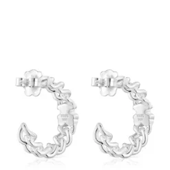 Brincos argola em prata motivo urso Bold Motif