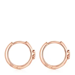 Brincos argola TOUS Basics urso em Prata Vermeil rosa