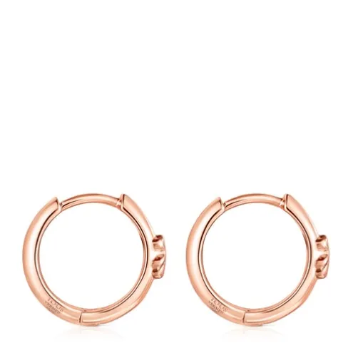Brincos argola TOUS Basics urso em Prata Vermeil rosa