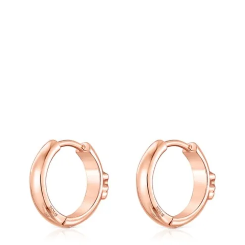 Brincos argola TOUS Basics urso em Prata Vermeil rosa
