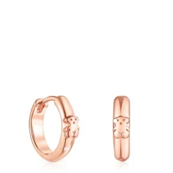 Brincos argola urso TOUS Basics em prata Vermeil rosa