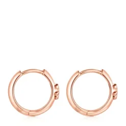 Brincos argola urso TOUS Basics em prata Vermeil rosa