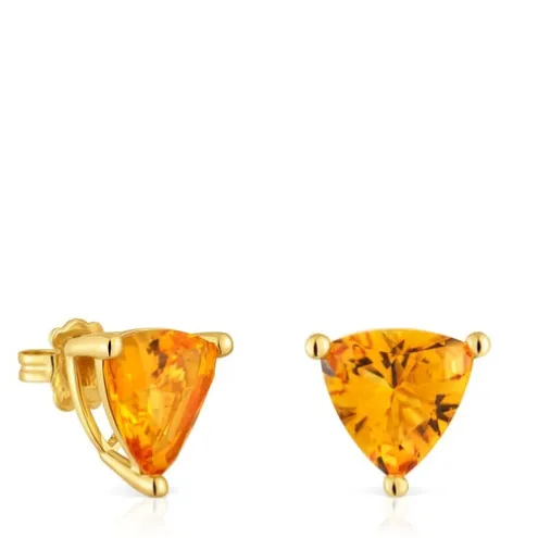 Brincos banhados a ouro de 18 K sobre prata e citrino criado em laboratório TOUS Color LGG