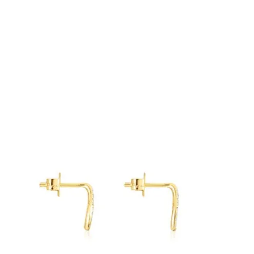 Brincos Bent em ouro com diamantes