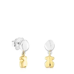Brincos bicolores curtos com urso TOUS Joy Bits