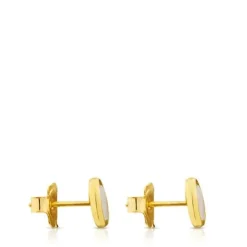 Brincos Camee em Ouro com Madrepérola