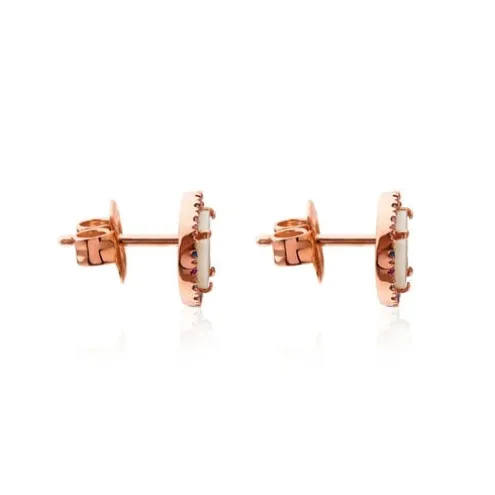 Brincos Camille em Prata Vermeil rosa com Madrepérola e Safira multicolor