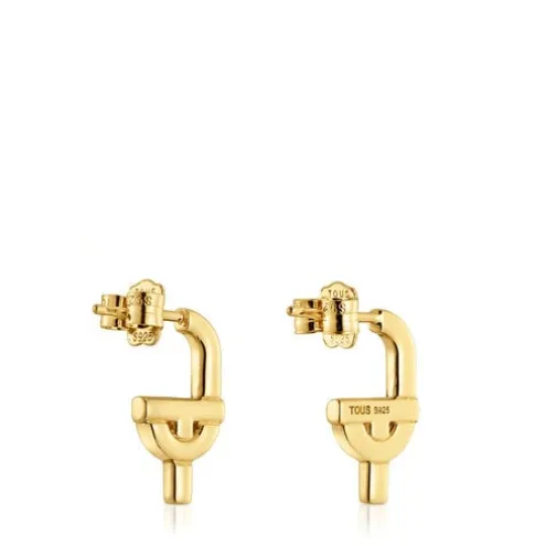 Brincos com banho de ouro de 18 K sobre prata TOUS MANIFESTO