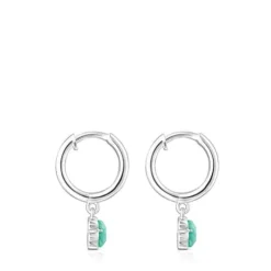 Brincos Cool Color em Prata e Amazonite