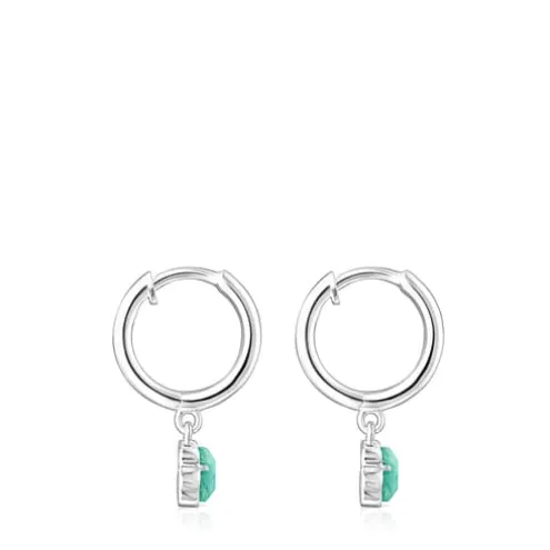 Brincos Cool Color em Prata e Amazonite