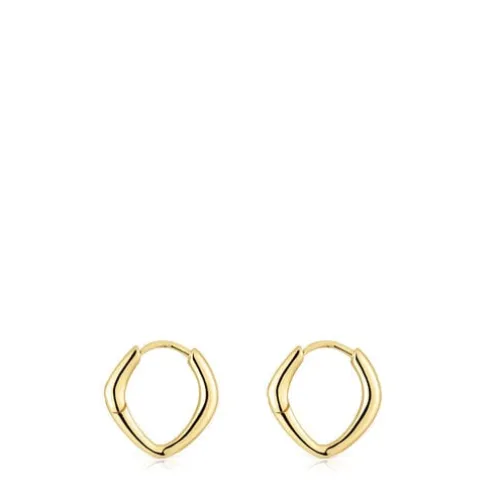 Brincos curtos com argola espinho em ouro Basics
