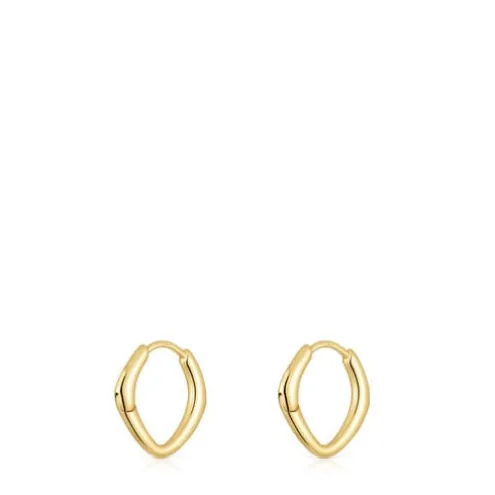 Brincos curtos com argola espinho em ouro Basics