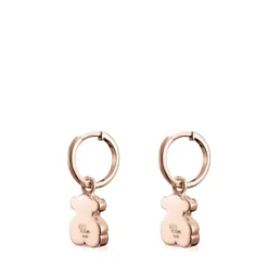 Brincos curtos Sweet Dolls urso em Prata vermeil rosa