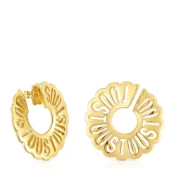 Brincos de argola banhados a ouro de 18 K sobre prata 31 mm Miranda