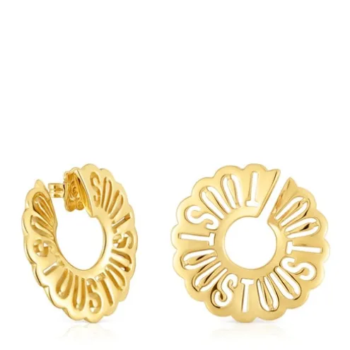Brincos de argola banhados a ouro de 18 K sobre prata 31 mm Miranda