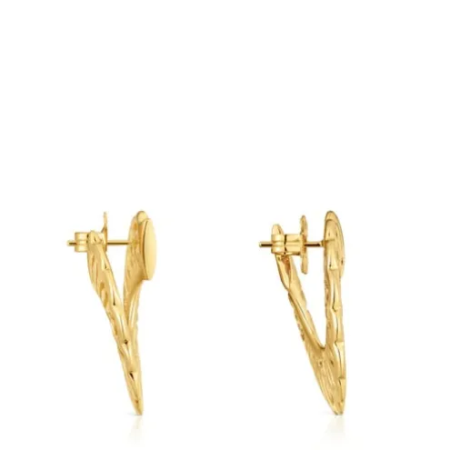 Brincos de argola banhados a ouro de 18 K sobre prata 31 mm Miranda