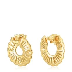 Brincos de argola banhados a ouro de 18 K sobre prata 31 mm Miranda