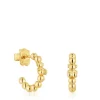 Brincos de argola banhados a ouro de 18 K sobre prata e motivo urso Gloss