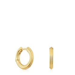 Brincos de argola banhados a ouro de 18 K sobre prata TOUS 1950