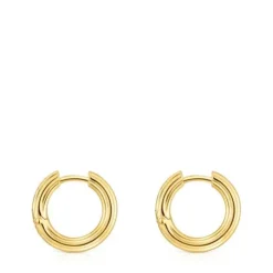 Brincos de argola banhados a ouro de 18 K sobre prata TOUS 1950