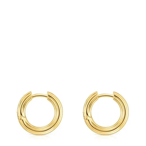 Brincos de argola banhados a ouro de 18 K sobre prata TOUS 1950